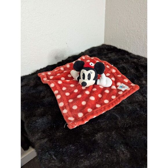 Disney Junk Food Minnie Mouse Red and White Polka Dot Lovey Blanket 2018 - Picture 1 of 4